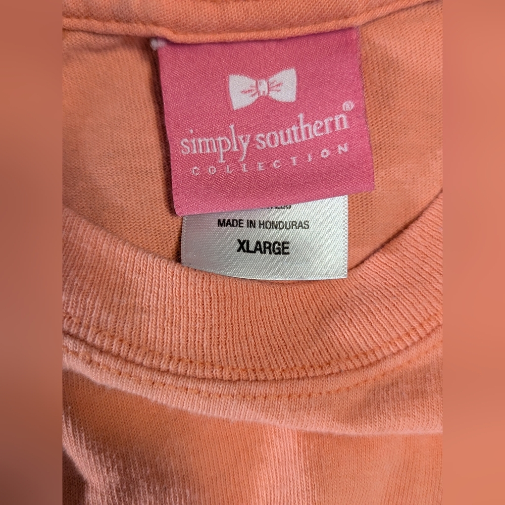 Women's SIMPLY SOUTHERN Peach Scrub Life Graphic T-Shirt Size XL *flaws* - Picture 3 of 9